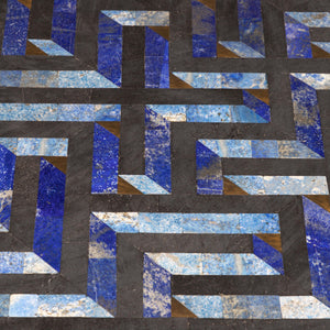 Amaze table Deeg Square Furniture , Stone Overlay , Coffee table intricate interlocking pattern marble inlay