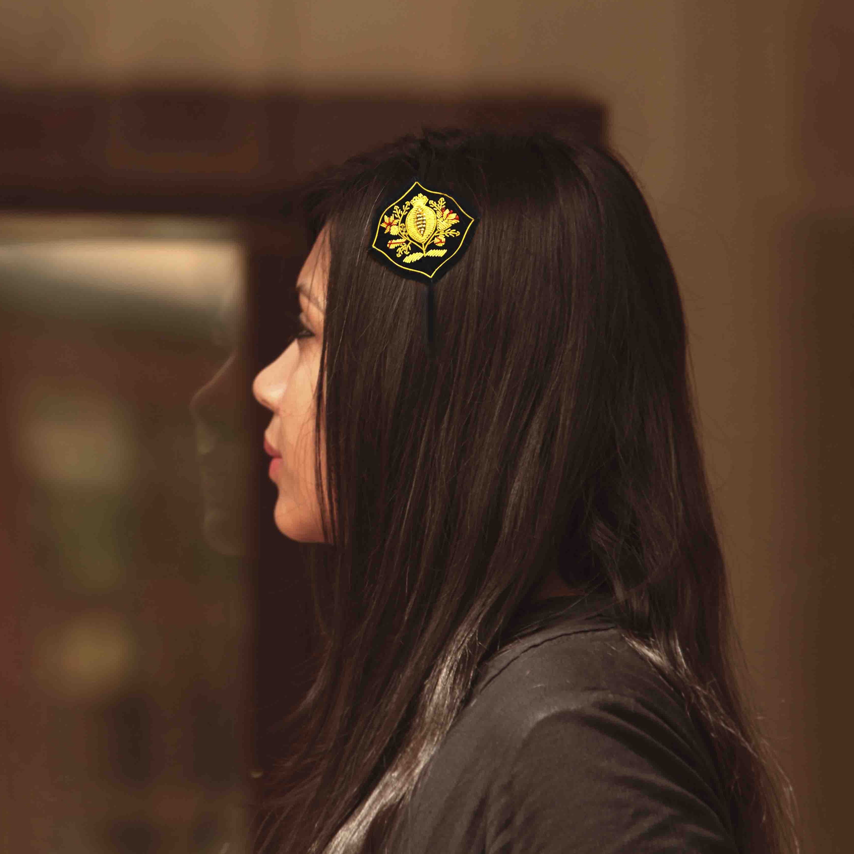 Anar Zardozi Hair Band , Wearable Jewellery , Embroidery, crafted