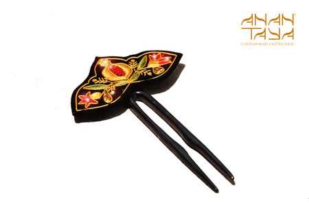 Anar Zardozi Hrn Hair Stick , Wearable Jewellery , Embroidery , Wearable Jewellery , Embroidery