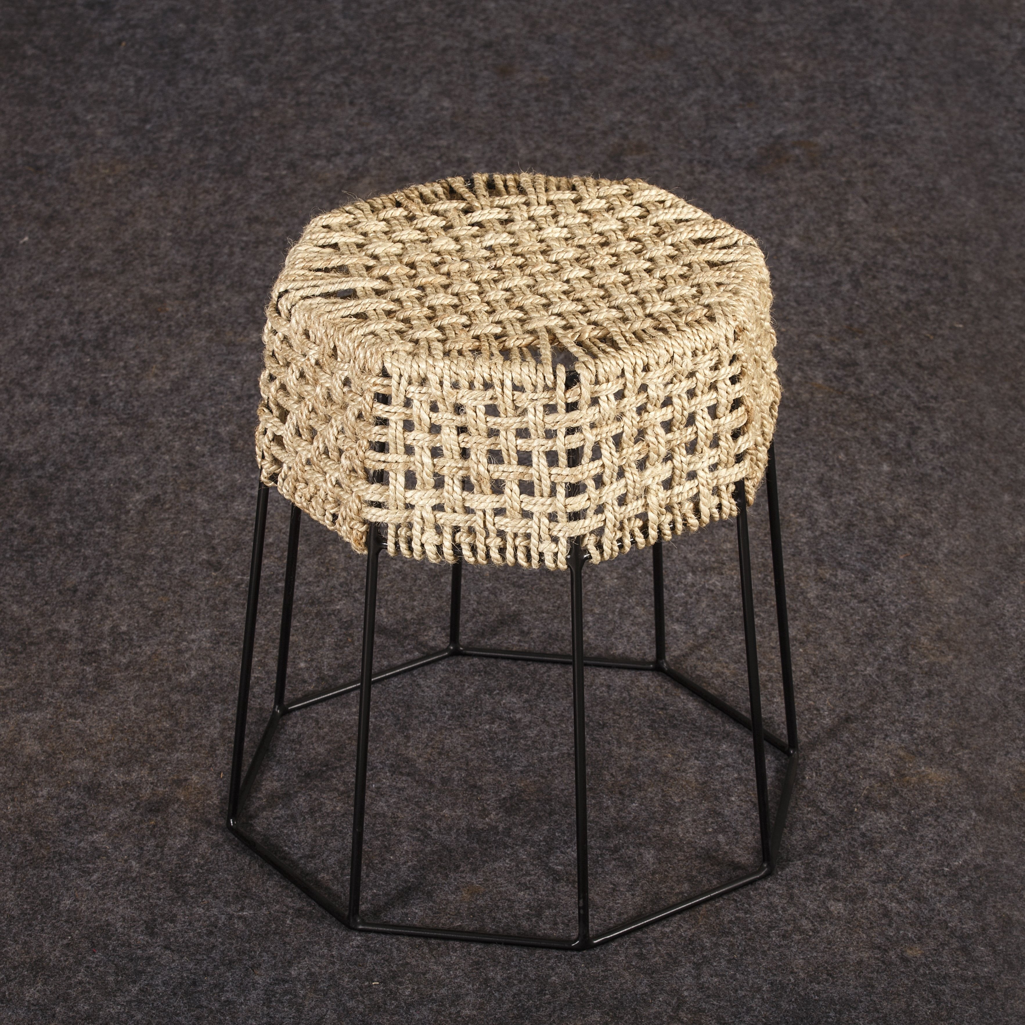 Dhobi Taut Stool Furniture Iron Jute Lightweight Comfortable