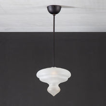Benaras Pendant Lamp Finial ceiling lamp hanging lamp lighting handblown frosted glass, brass, and hand-turned marble, hanging light, lighting, crafted