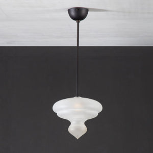 Benaras Pendant Lamp Finial ceiling lamp hanging lamp lighting handblown frosted glass, brass, and hand-turned marble, hanging light, lighting, crafted