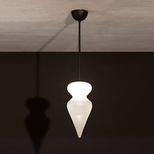Benaras Pendant Lamp Finial ceiling lamp hanging lamp lighting handblown frosted glass, brass, and hand-turned marble, hanging light, lighting, crafted