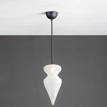 Benaras Pendant Lamp Finial ceiling lamp hanging lamp lighting handblown frosted glass, brass, and hand-turned marble, hanging light, lighting, crafted