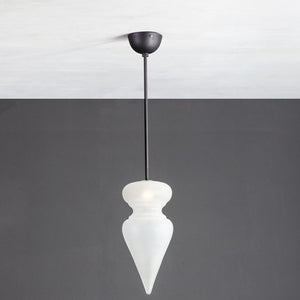 Benaras Pendant Lamp Finial ceiling lamp hanging lamp lighting handblown frosted glass, brass, and hand-turned marble, hanging light, lighting, crafted