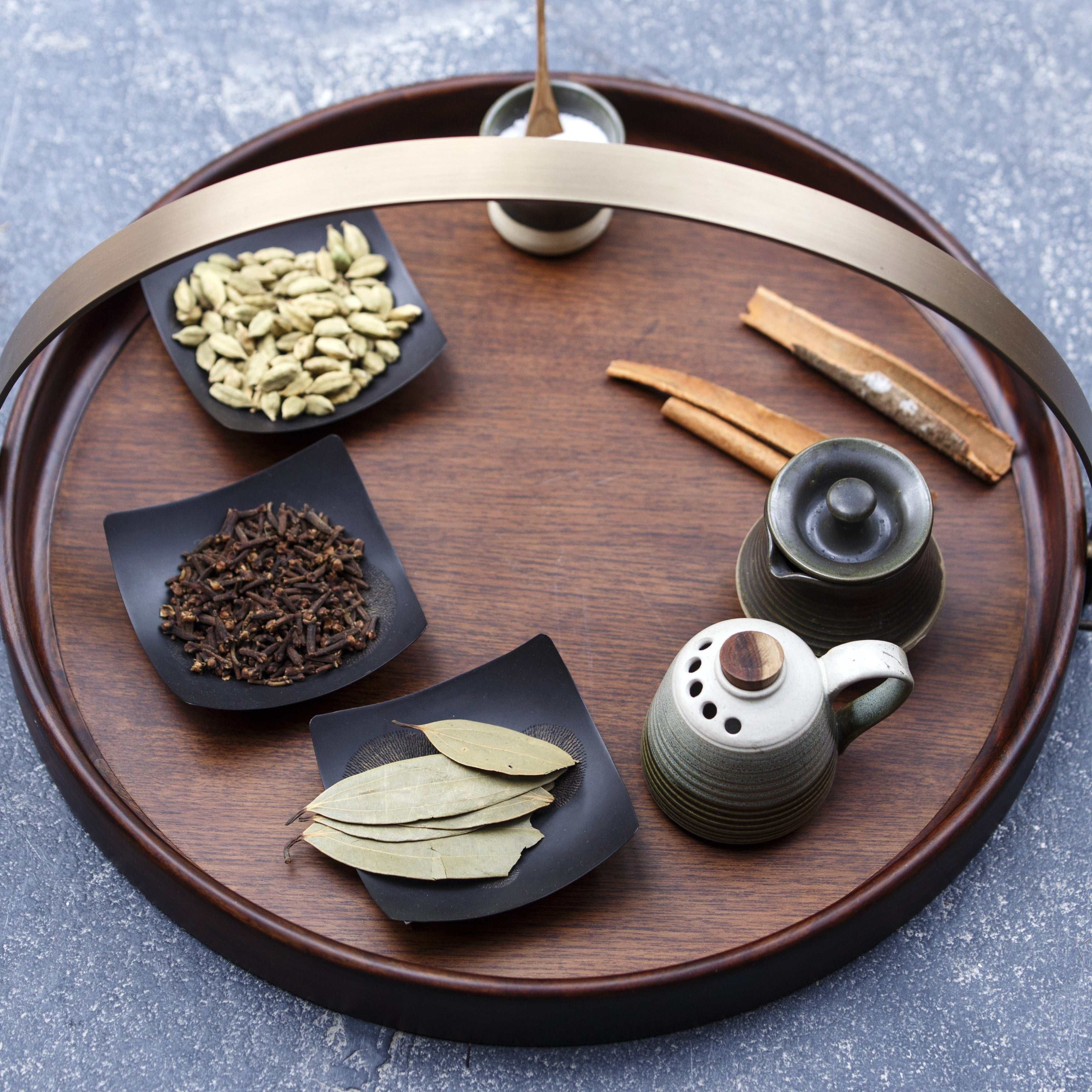 Brass Band Round Tray ,Home Objects , Serving , Kitchen, wooden tray, ancient, vintage, best round tray, crafted, handmade