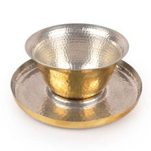 Hookka Bowl & Plate hand-hammered brass natural kalai home decor dinning serving Thathera metal artisans