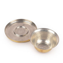 Hookka Bowl & Plate hand-hammered brass natural kalai home decor dinning serving