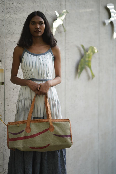 Dhurrie Tote Indigo L