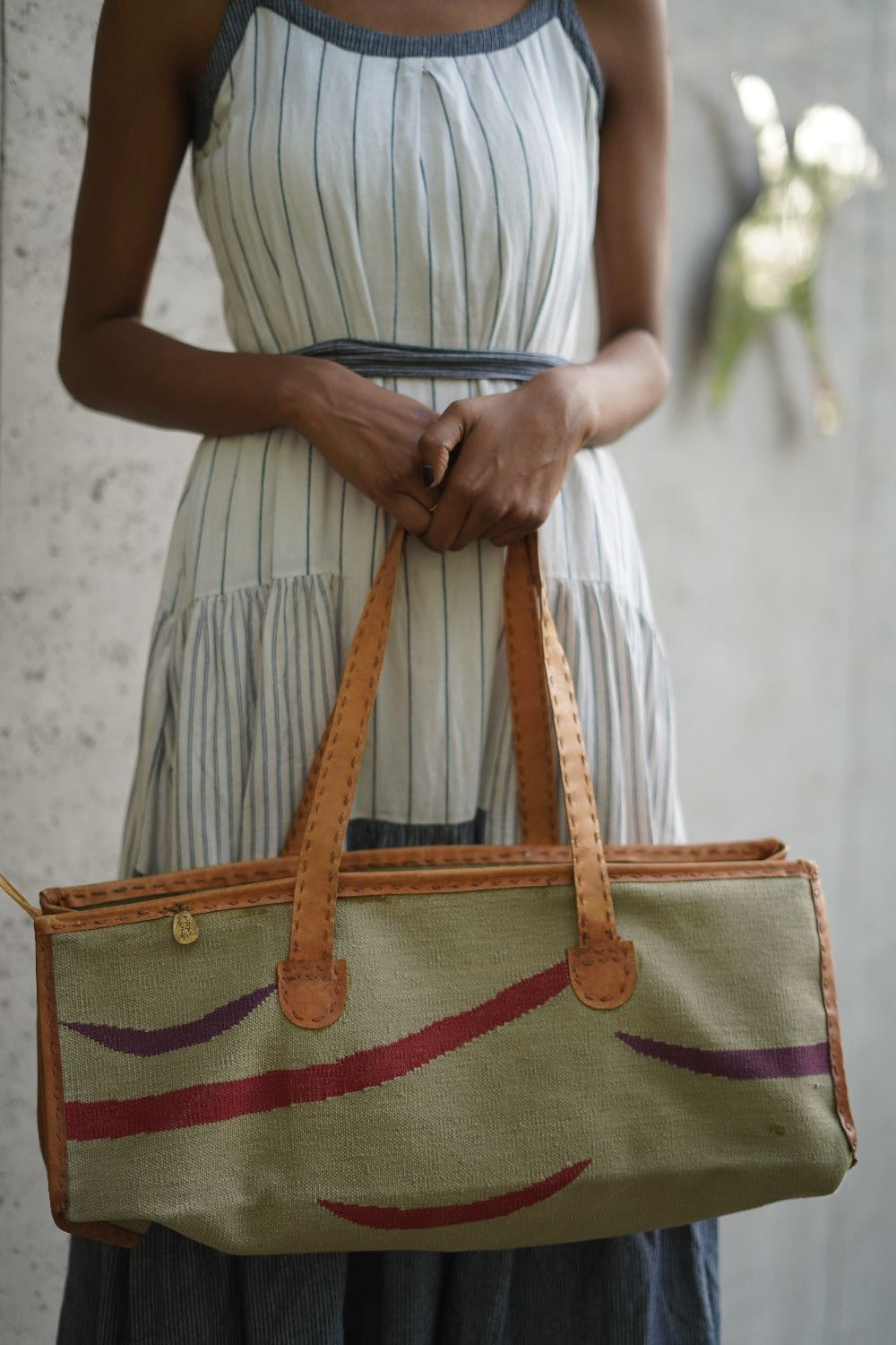 Dhurrie Tote Indigo L