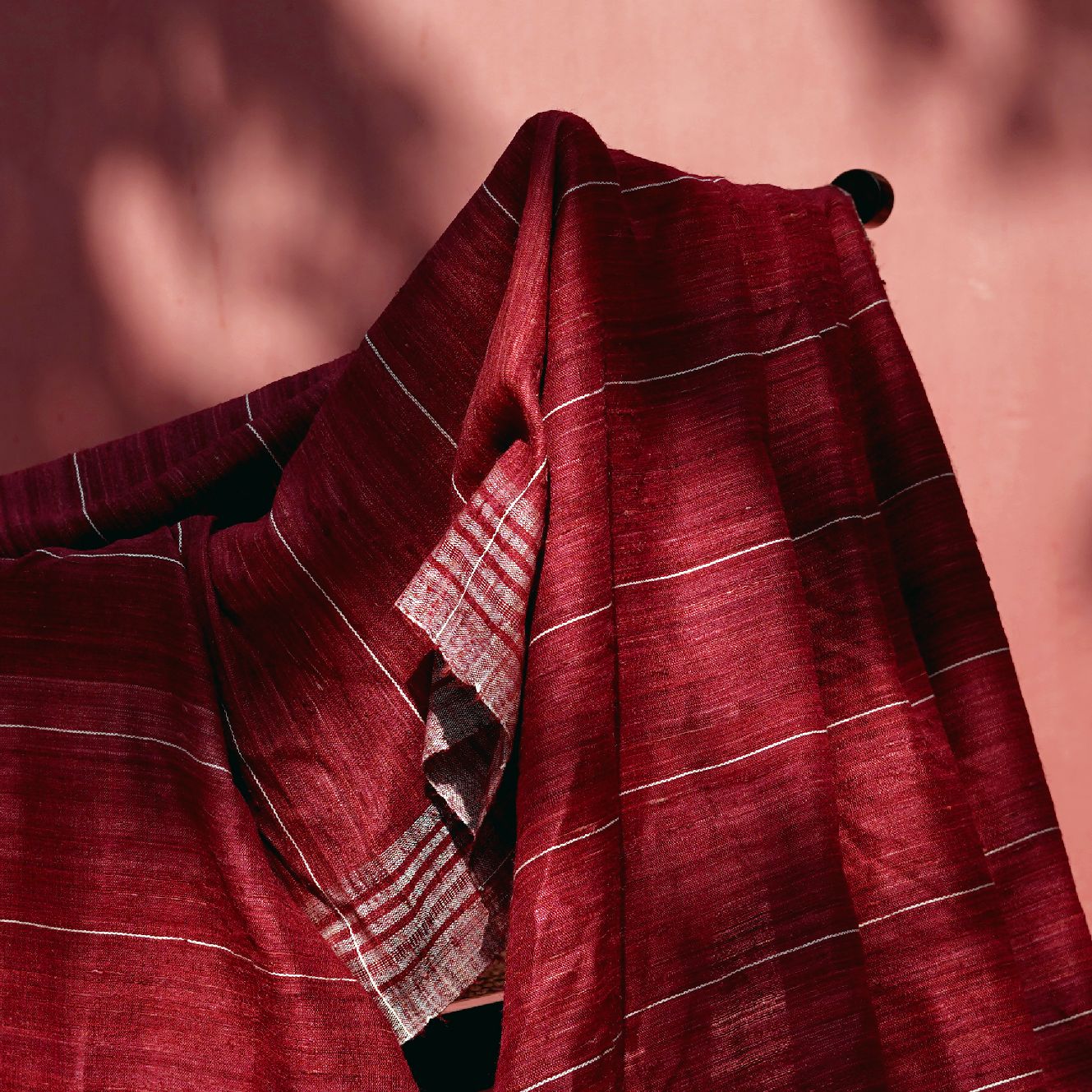 Saree Tussar Silk Weaving Border White 45"X246" Wearable Accessory, shawl, stole, woolen stole, handcrafted stole