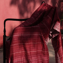 Saree Tussar Silk Weaving Border White 45"X246" Wearable Accessory, shawl, stole, woolen stole, handcrafted stole