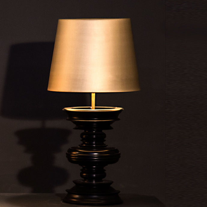 Double oka lamp table lamp bedside lamp copper brass lighting, table lamp, hand made, wooden, vintage
