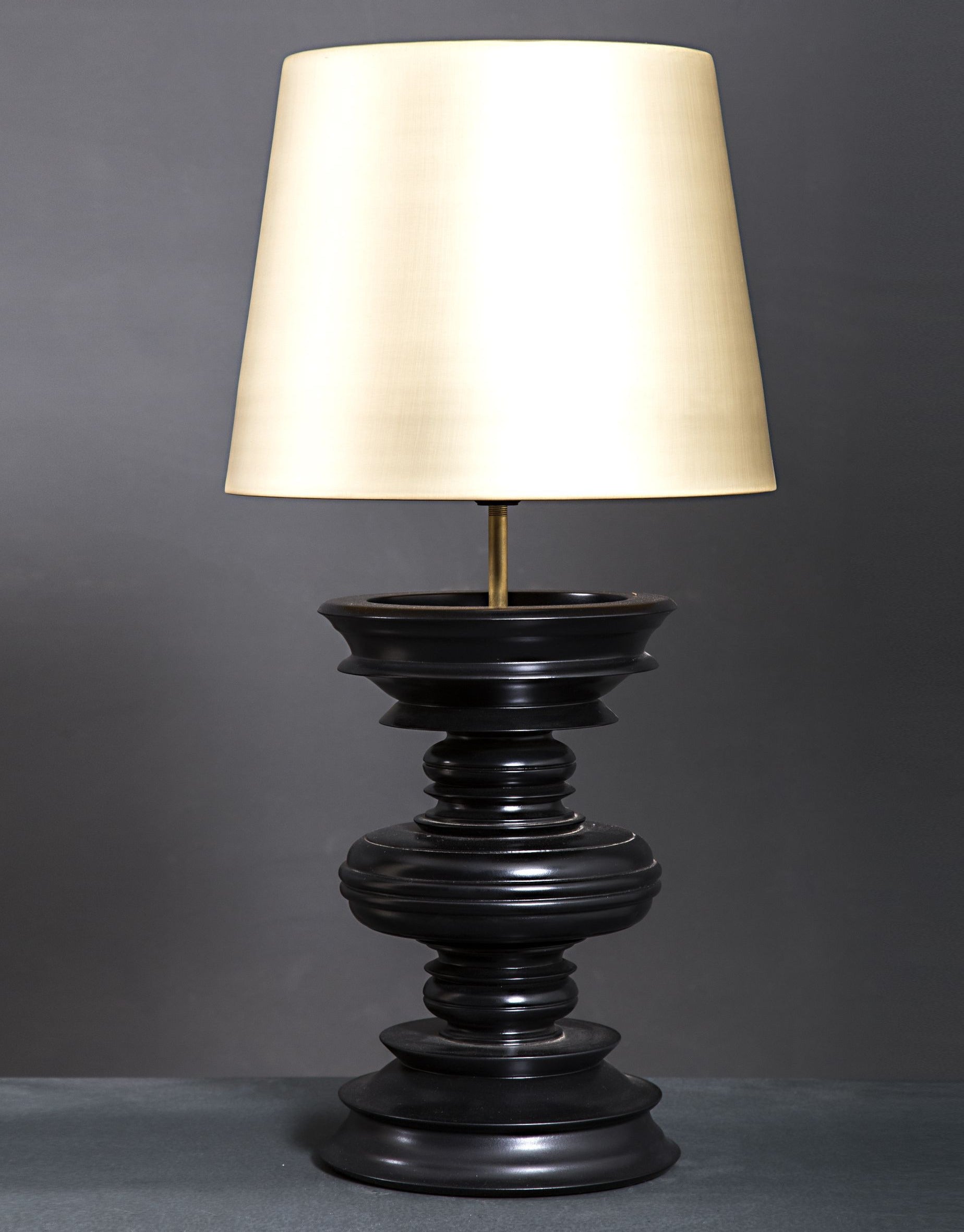 Double oka lamp table lamp bedside lamp copper brass lighting, table lamp, hand made, wooden, vintage