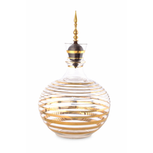 Elixir karafe nafees gold gold strip jar with wooden cap serving home object table top glass