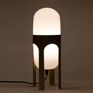 Ettore table lamp lighting aluminum opel glass handblown handcrafted, table lamp