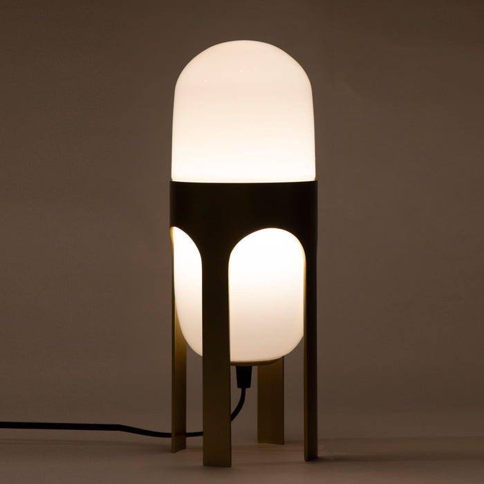Ettore table lamp lighting aluminum opel glass handblown handcrafted, table lamp