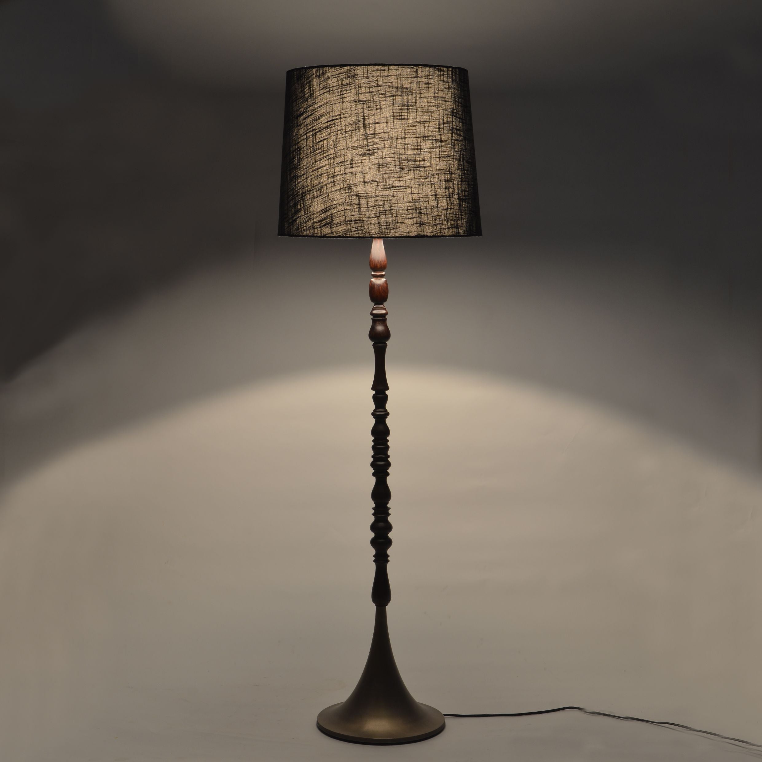 Alter floor lamp kharadi artisans cloth fabric lamp shade lighting lamp base brass mdf