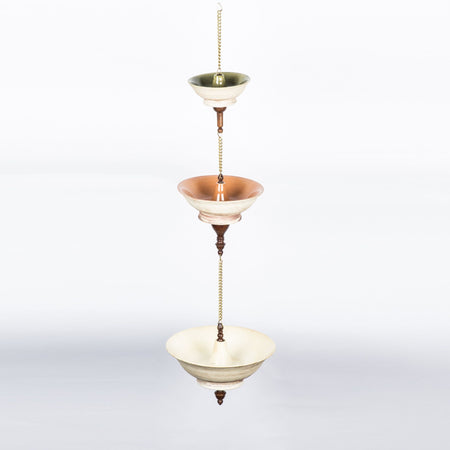 Frt Cochin Diya Hanging Bird Feeder Outdoor Ceramic Wood Bras
