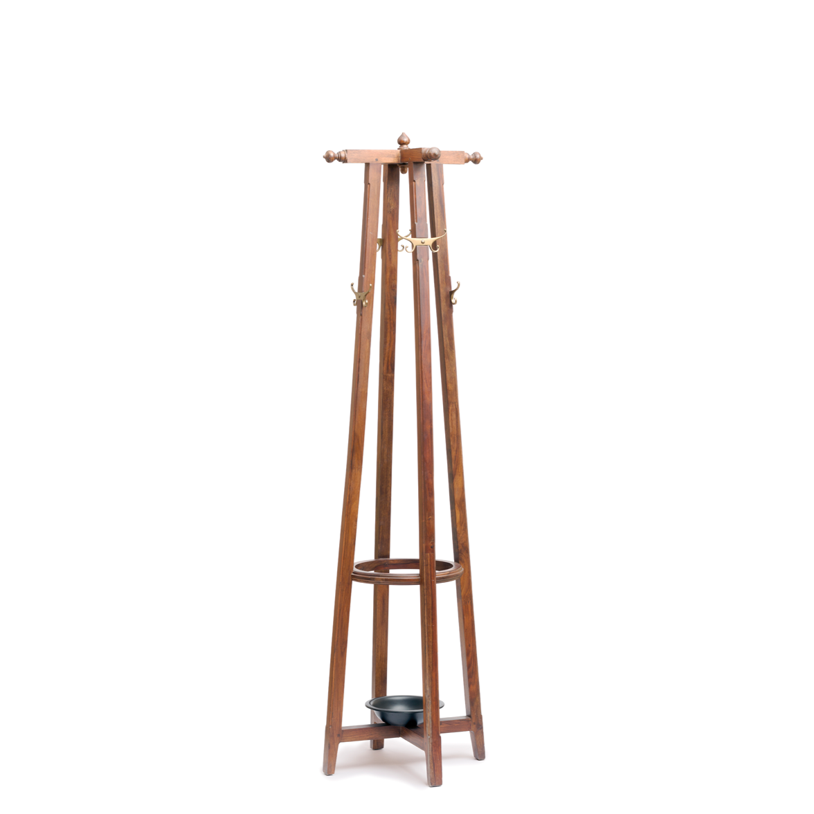 Harvard Coat Stand Furniture Apparels Accessories Shisham Wood Stainless Steel Cast brass