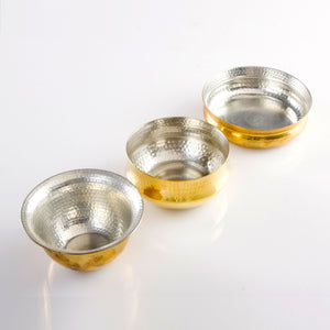 Hookka Katori metal festive serving dinning home objects thathera hand beaten metal craft, bowls, handmade