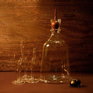 Hookka Jug with Stopper Glass festive serving dinning home objects wooden stopper, container