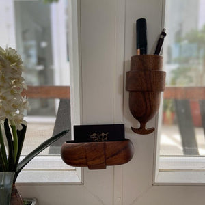 White Oak Wood Sustainable Hand Turned By Kharadi Community. Natural Finish Corporate Gifting Multi functional product Magnetic Gifting Office accessories Keys hooks/key chain holder Corporate gifting Pen stands Aesthetics Functionality