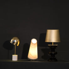Double oka lamp table lamp bedside lamp copper brass lighting, table lamp, hand made, wooden, vintage