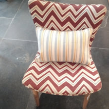 Cushion Cover Blue Gold Stripes 1732(12x18)