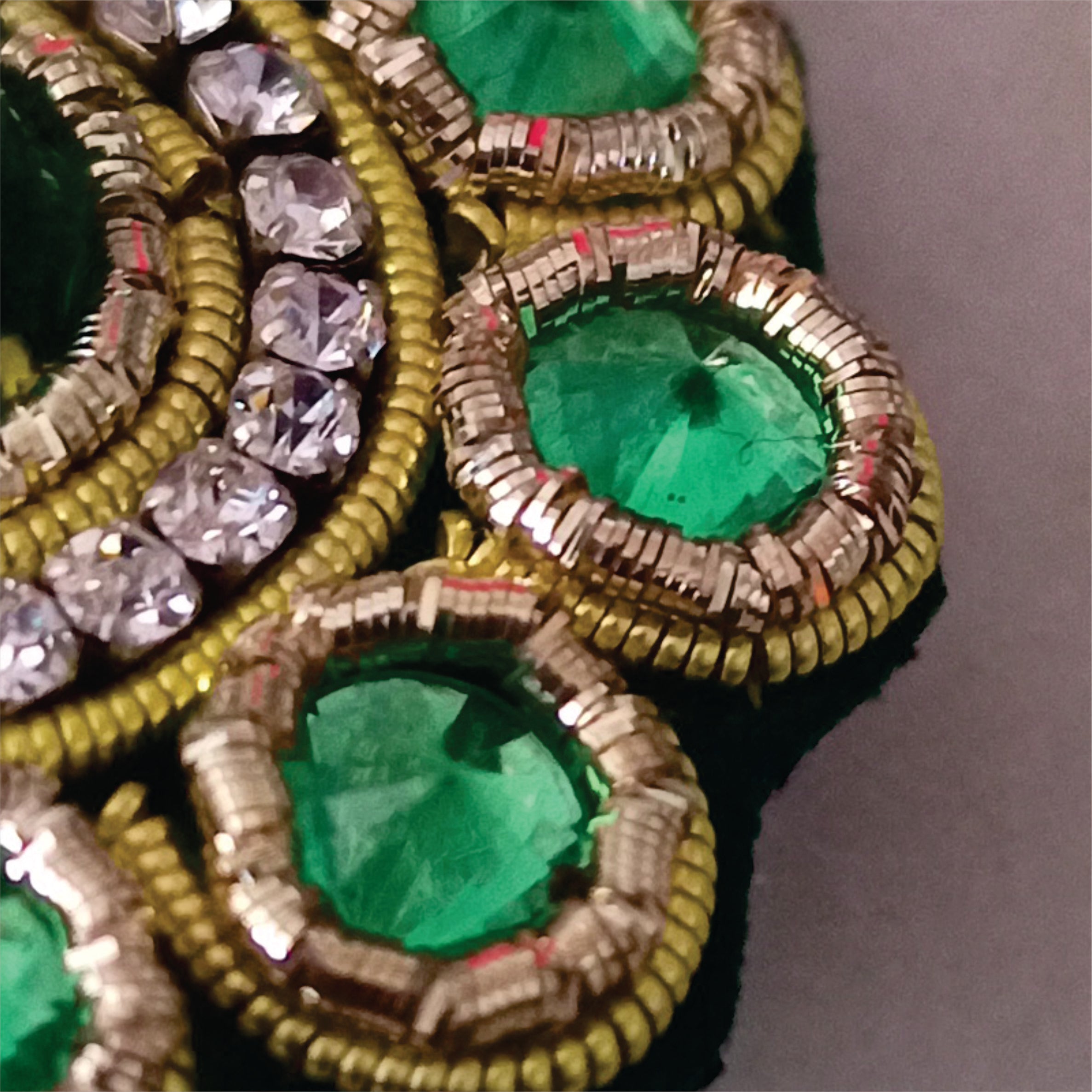 Jadau Brooch & Rakhi : Emerald Zardozi, Velvet, Artificial Gem Stones, crafted rakhi