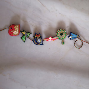 Zardozi Brooch & Rakhi: Kagaz ki Kashti (Paper Boat) Zardozi, Velvet, Silk Thread