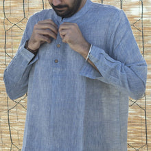 Kala Handspun Cotton Unisex Shirt Blue highly absorbent, soft, comfortable Apparels Accessories