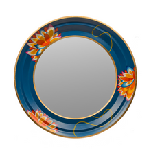 Kalam Mirror L MDF Mirror Plywood Decor Home Object Wall Miniature Painting Hand painted, crafted, round mirror