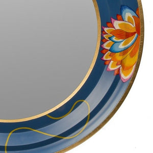 Kalam Mirror L MDF Mirror Plywood Decor Home Object Wall Miniature Painting Hand painted, crafted, round mirror