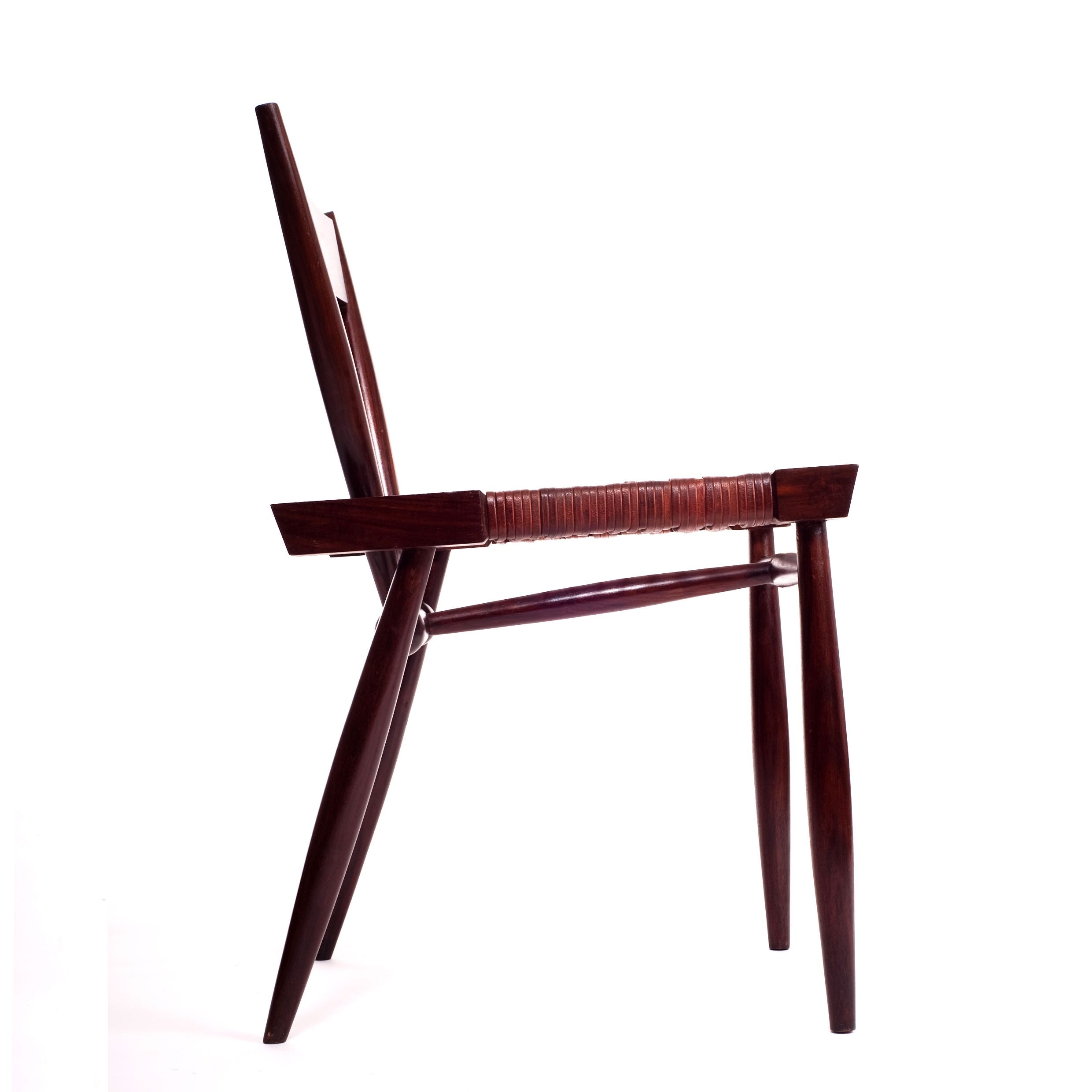 Leather Strap chair sheesham wood outdoor furniture classic design elegant comfortable Minimal wooden