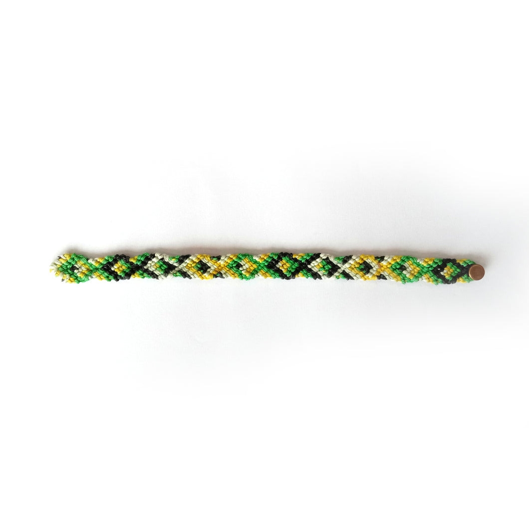 LuvAndTheBand Rakhi Handmade Colorful Braided Rakhi with Golden Button. Available in 6, 8, 10, 12 threads rakhi. Pattern Available Bird Mat Fish ZigZag Heart Slant Pride Multicolor.