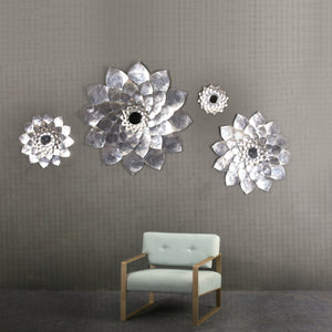 Luxe Me Lotus Mirror Decor Display Mirror Wall Aluminium Iron Handcrafted Handbeaten