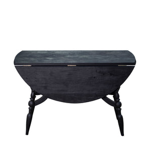 Masharbia Table Furniture round dinning table center table coffee table sandblasted turned black sheesham wood flexible foldable top