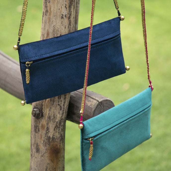 sling bag, pouch, handcrafted bag, makhmal bag