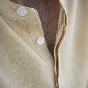 Malkha Handspun Cotton Unisex Shirt Desert Yellow Wearable Stitched Garment Textile Weaving