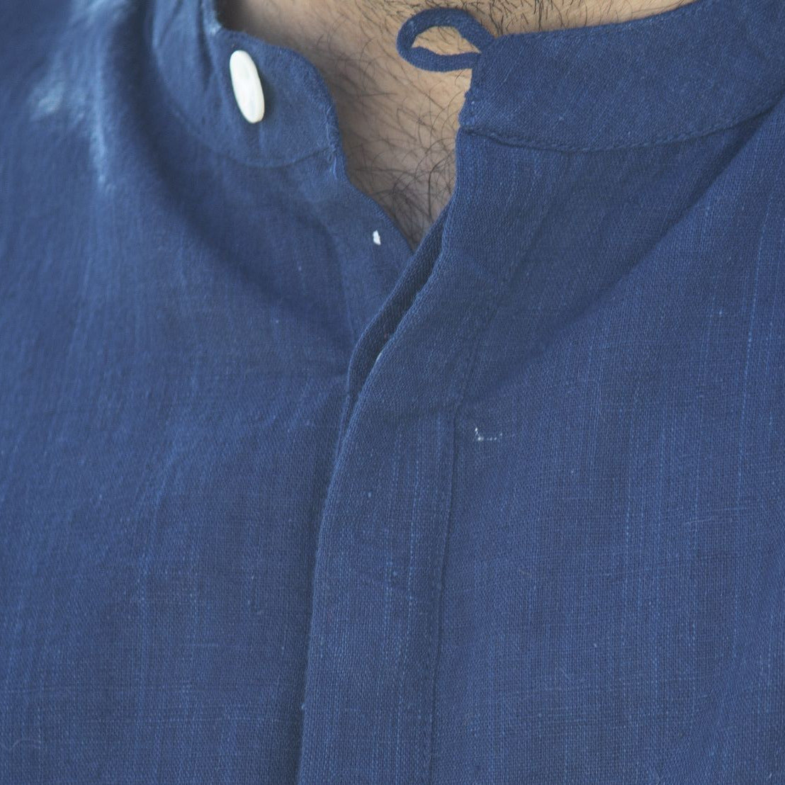 Malkha Handspun Cotton Unisex Shirt Indigo BlueWearable Stitched Garme Textile  Weavingnt