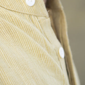 Malkha Handspun Cotton Unisex Shirt Desert Yellow Stripes Wearable Stitched Garment Textile Weaving