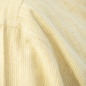 Malkha Handspun Cotton Unisex Shirt Desert Yellow Stripes Wearable Stitched Garment Textile Weaving