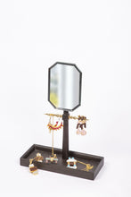 Mehr-un-Nissa Jewellery Stand Mango wood Brass Antique glass home decor table top organizer