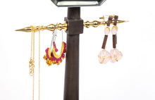 Mehr-un-Nissa Jewellery Stand Mango wood Brass Antique glass home decor table top organizer
