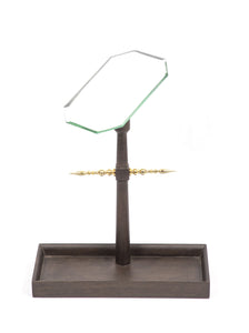 Mehr-un-Nissa Jewellery Stand Mango wood Brass Antique glass home decor table top organizer