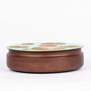 Mukhwaas supari box handcrafted in wood and hand etched patina naqqashi craft home object serving table top supari box festive essential