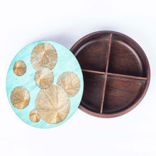 Mukhwaas supari box handcrafted in wood and hand etched patina naqqashi craft  home object serving table top supari box festive essential