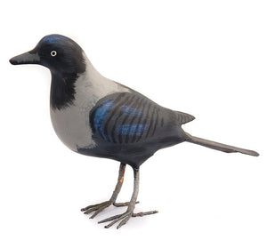 PM Crow L paper mache lightweight handpainted Accessory , Display , Table Top, kid , toy