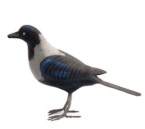 PM Crow L paper mache lightweight handpainted Accessory , Display , Table Top, kid , toy